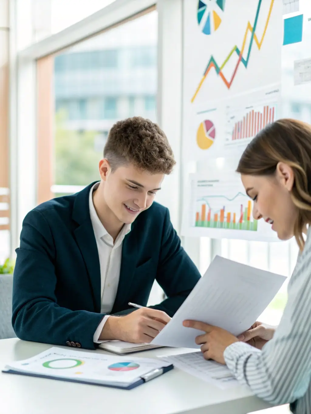 A notary agent assisting a client with a HELOC loan signing, emphasizing the financial benefits and opportunities.