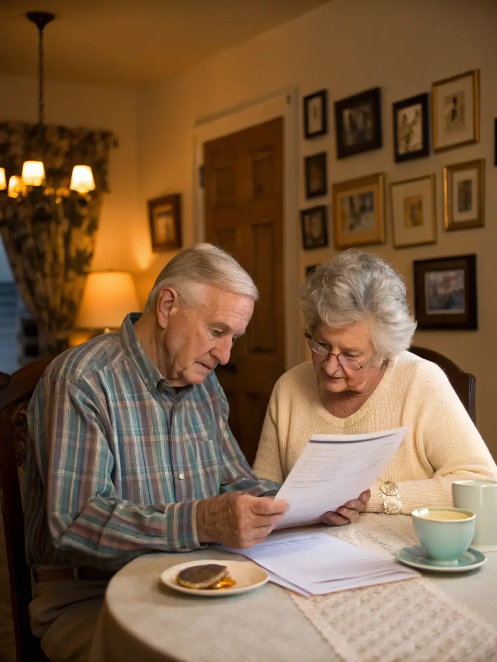 A senior citizen reviewing reverse mortgage documents with a Clear Choice Signings agent, highlighting the benefits and security of the service.